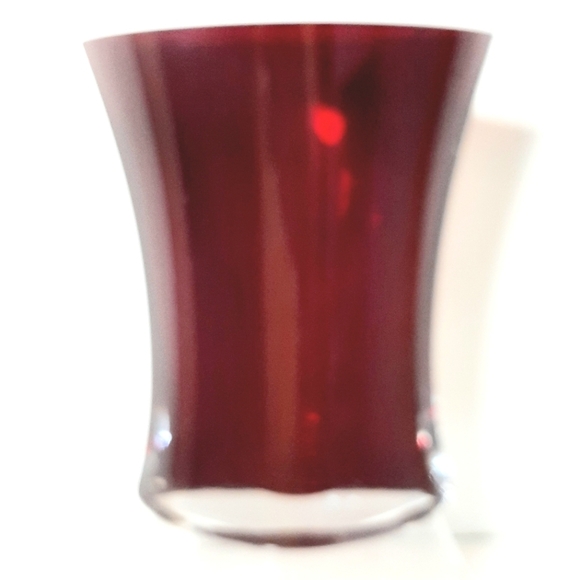 Crimson Envelope Shape Art  Glass Vase - Picture 1 of 6